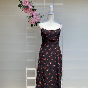 Midi Flower Dress with back tie and adjustable straps